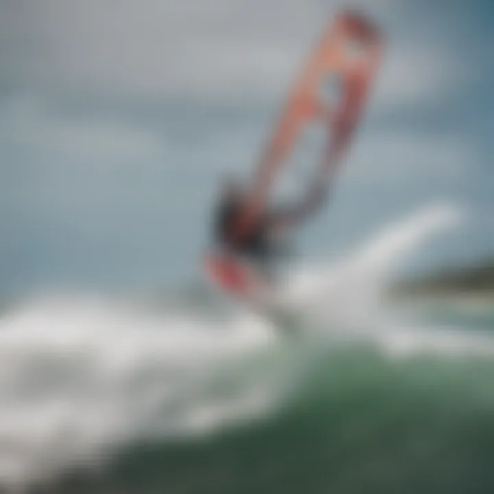 Kite surfers gliding over the waves, showcasing their skills