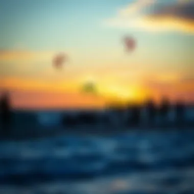 Sunset Gatherings: The Kite Surfing Community Local kite surfing community gathering at sunset