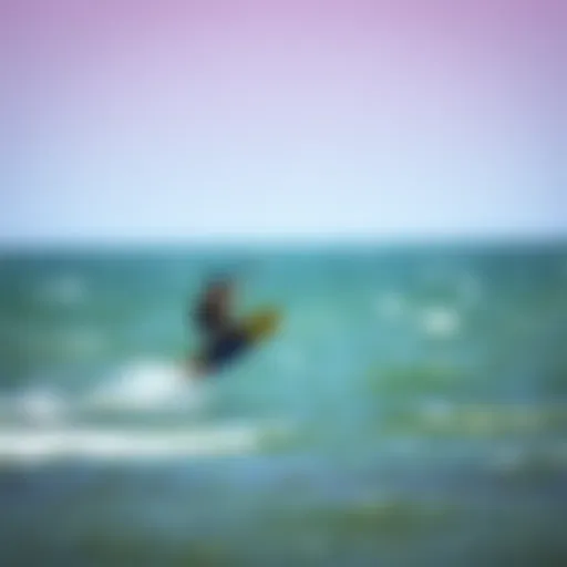 Kite surfer gliding over the waters of Orlando