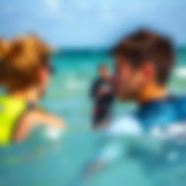 Training for the Waves: Expert Guidance Trainers instructing newcomers in kite surfing