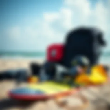 Essential Safety Features for Kite Surfing Safety gear and equipment laid out for kite surfing