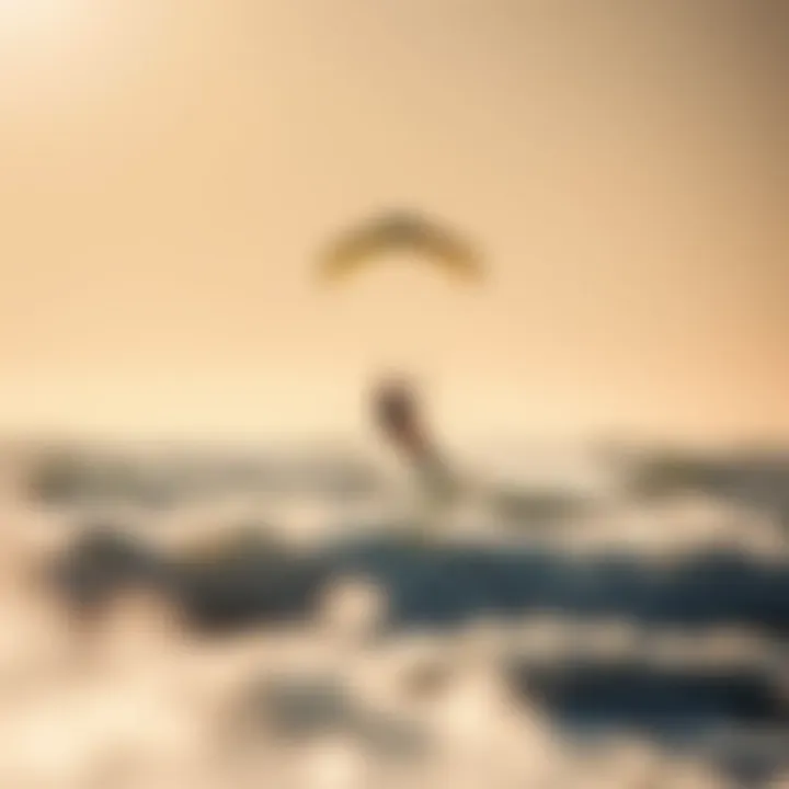 Vibrant kite soaring above the waves