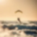 Dynamic Kite in Action Vibrant kite soaring above the waves