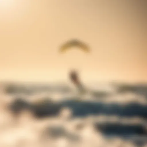 Dynamic Kite in Action Vibrant kite soaring above the waves