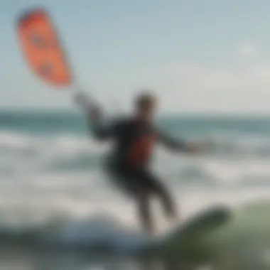 Diverse kitesurfing community participating in a training session