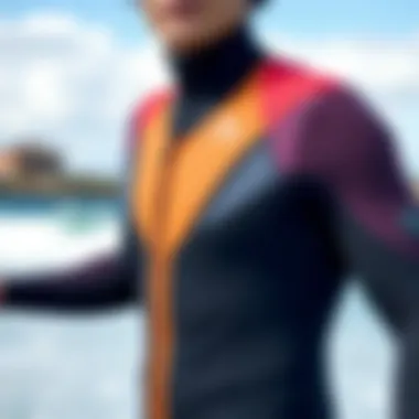 Advanced Materials in Kite Surfing Wetsuits Close-up of high-tech kite surfing wetsuit