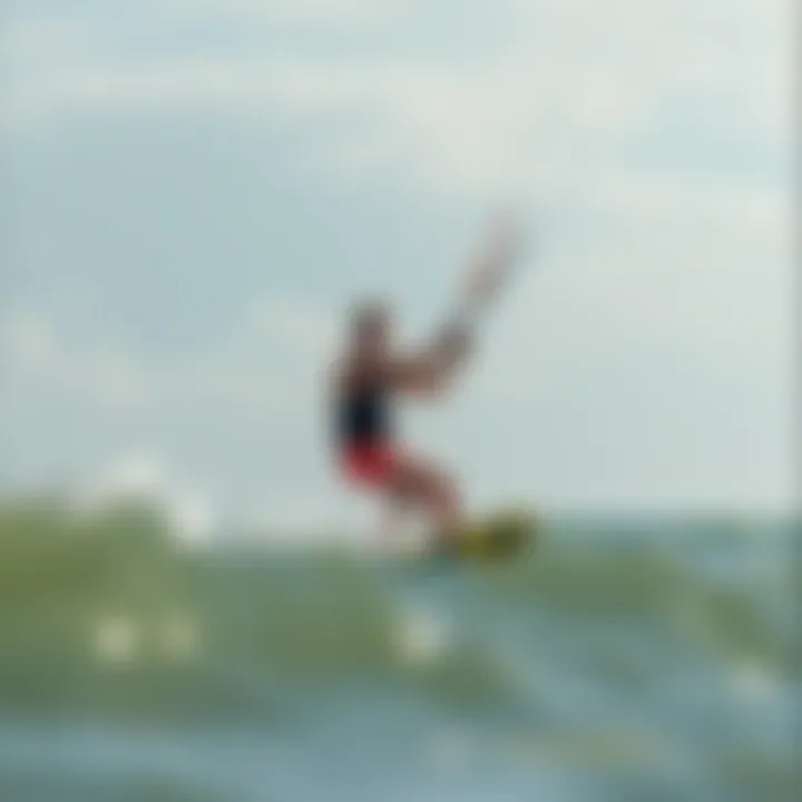 Kiteboarder experiencing ideal conditions on the water