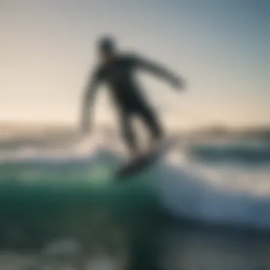 Kiteboarder enjoying a session in cold waters wearing a heated wetsuit