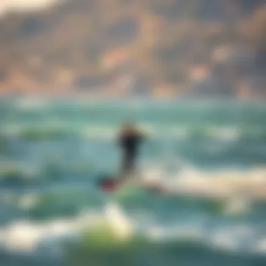 Kiteboarding with Ozone Pump Kiteboarding enthusiast using ozone pump