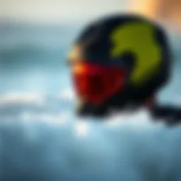 A sleek kiteboarding helmet showcasing innovative design features.