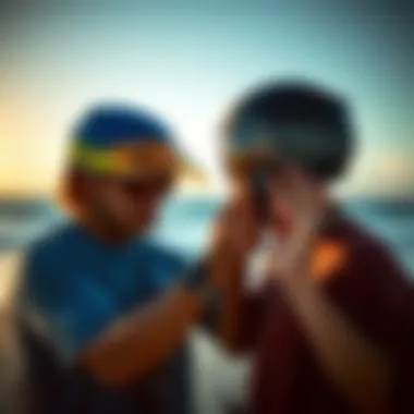 An expert demonstrating proper helmet maintenance techniques.