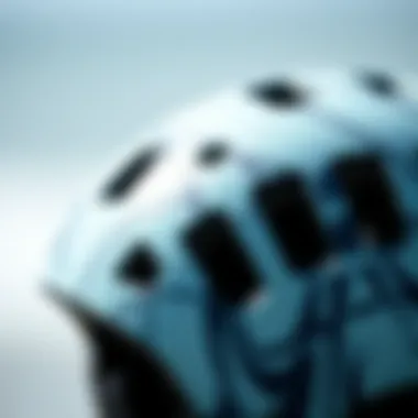 A close-up view of helmet materials emphasizing durability and safety.