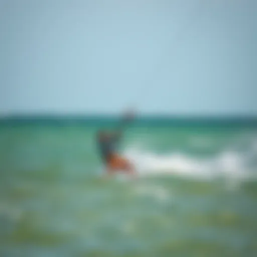 Kiteboarding in Action An exhilarating kiteboarding session on Corpus Christi waters