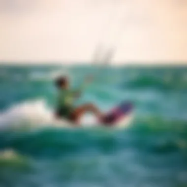 A kiteboarder mastering techniques during a lesson