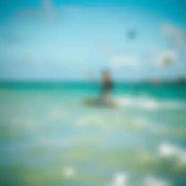 Kiteboarders gliding across the clear waters of Panama City Beach, highlighting their agility and skill.