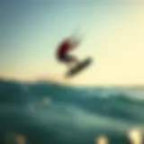 Dynamic Kiteboarding Action Dynamic kiteboarding action over waves