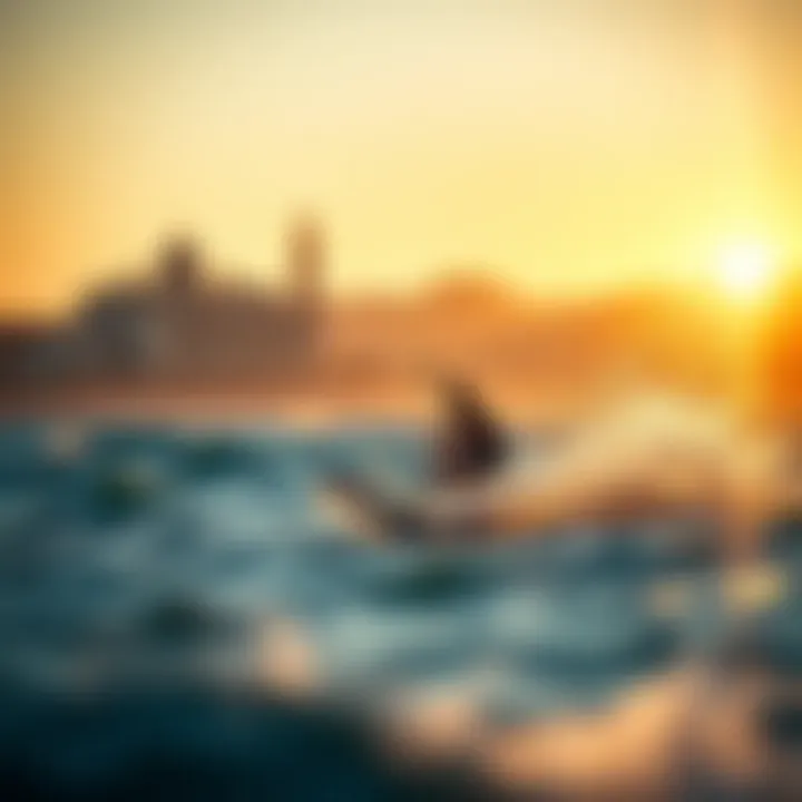 Scenic Kiteboarding Location Scenic kiteboarding location with sunset