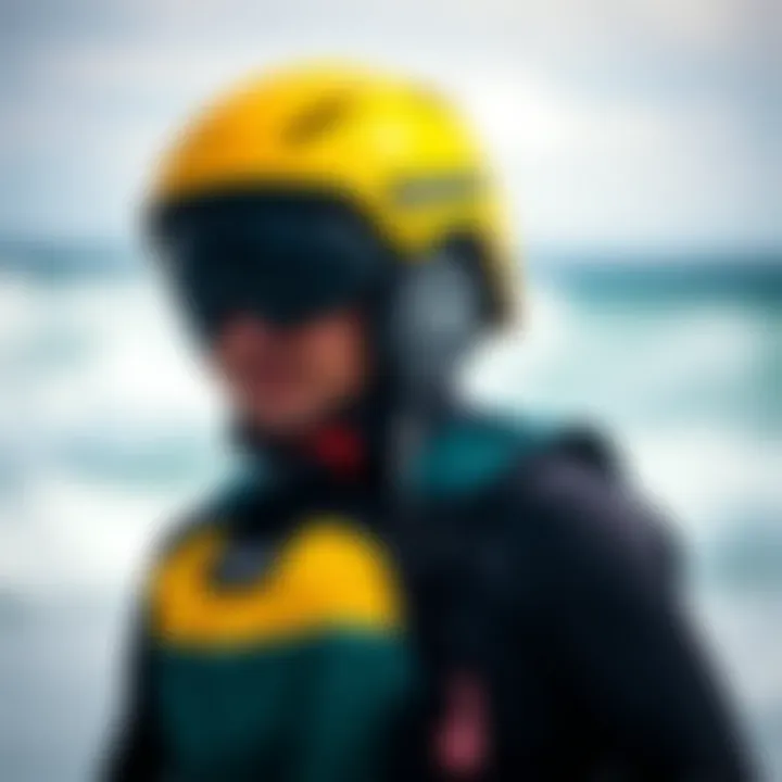 Safety Gear for Kiteboarding Safety gear including helmet and impact vest