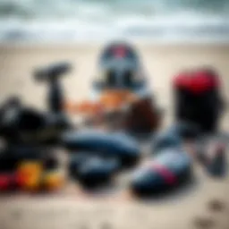 Kiteboarding gear layout