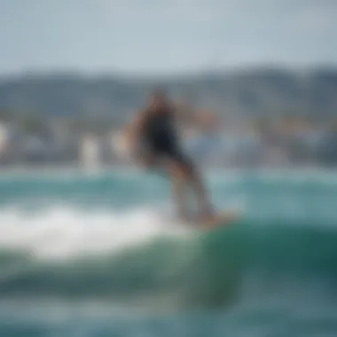 Kiteboarders riding the waves in front of Ventana Bay Resort