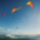 Vibrant kites soaring in a clear blue sky