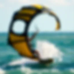 High-performance kitesurfing kite in action
