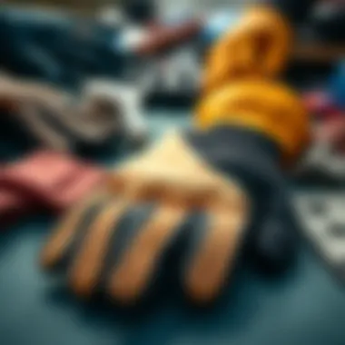 Exploring Kitesurfing Gloves Materials Materials used in kitesurfing gloves laid out for inspection