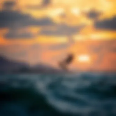 Thrilling Kitesurfing at Sunset Kitesurfing action on a Peruvian beach