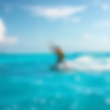 Kitesurfing in the crystal-clear waters of the Maldives