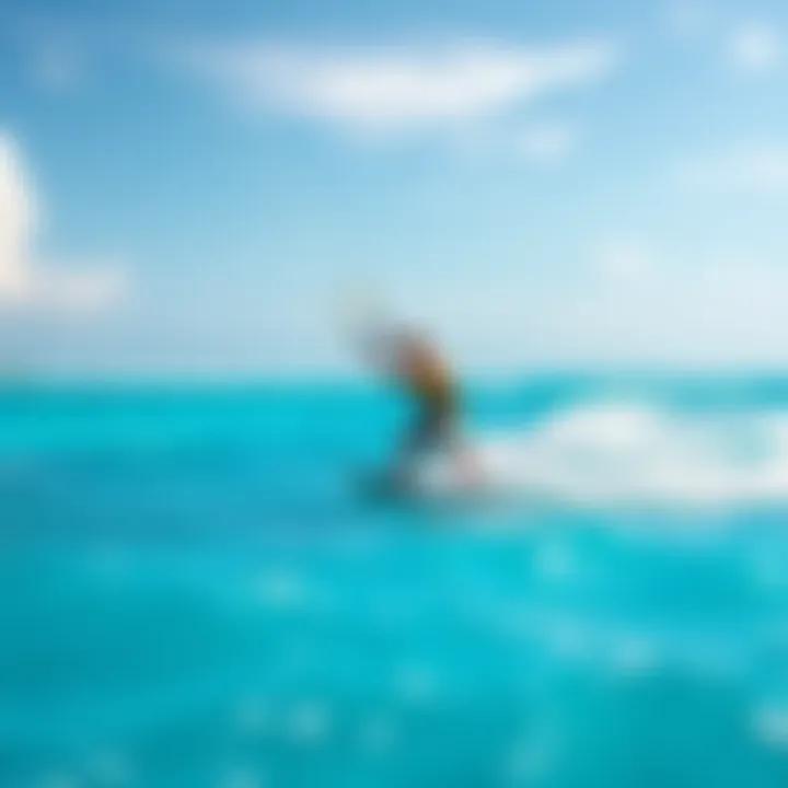 Kitesurfing in the crystal-clear waters of the Maldives