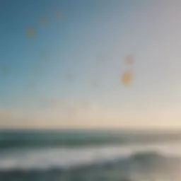 Colorful kites soaring above the ocean