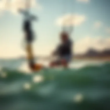 A tranquil kitesurfing location highlighting regional variations in kiteboarding