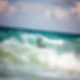 Kitesurfing action shot on the vibrant beaches of Mexico