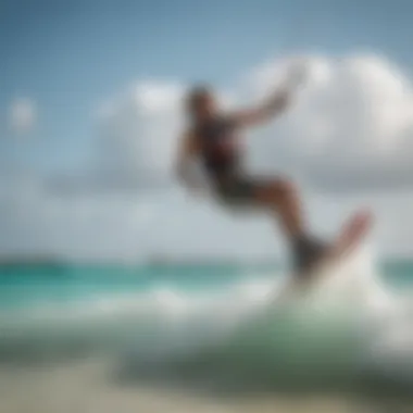 Kiteboarding action on the vibrant Playa del Carmen beach