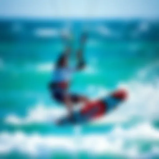 Mastering the Waves: The Art of Leash Kitesurfing Dynamic kitesurfing action showcasing a rider maneuvering skillfully