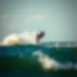 Dynamic action shot of Liquid Force kite in flight over water