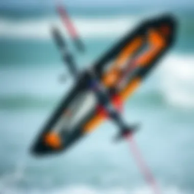Close-up view of Liquid Force kite features and construction