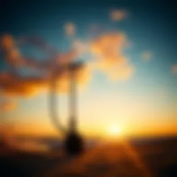 Liquid Force kite pump showcased against a vibrant sunset