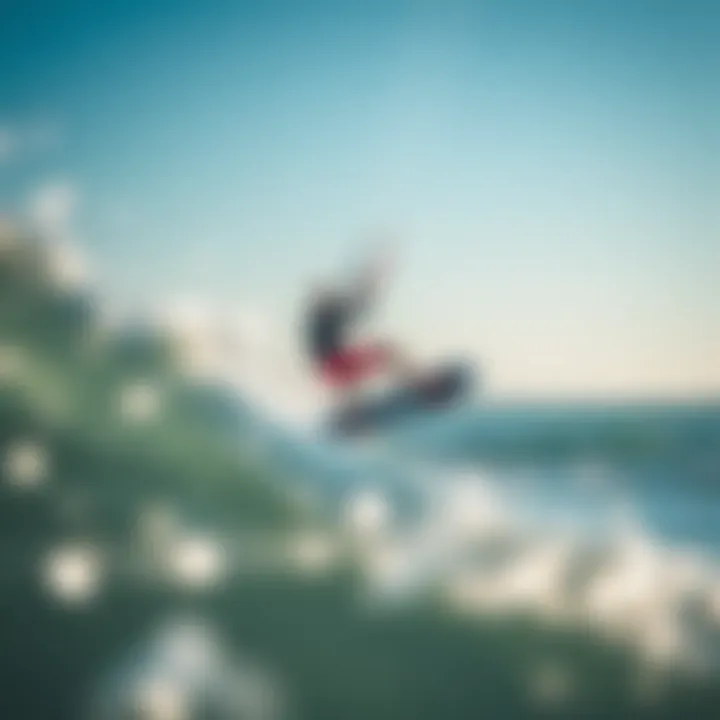 Dynamic kiteboarding action showcasing LiquidForce gear in motion