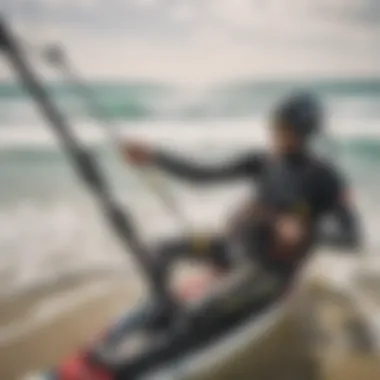Kitesurfing Equipment Setup Close-up of kitesurfing equipment setup