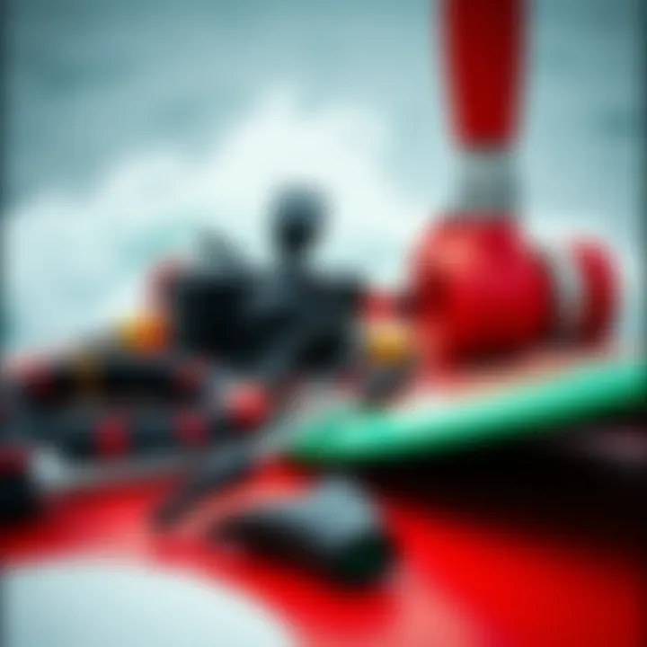 Equipment setup for boat surfing