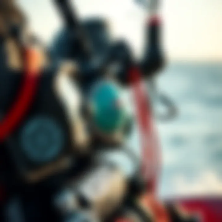 Kiteboarding Gear Essentials Close-up of advanced kiteboarding equipment