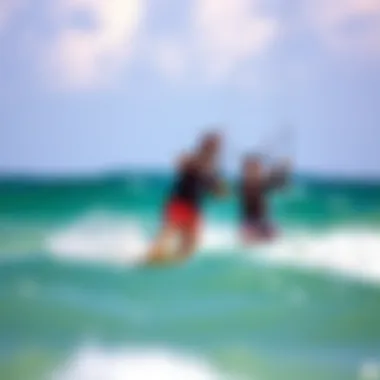 Participants enjoying the thrill of kiteboarding in Miami