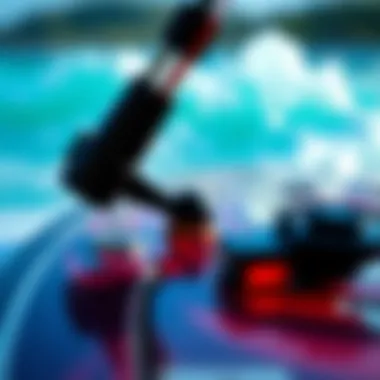 Innovative Design of Mystic Kiteboard Detailed close-up of Mystic Kiteboard equipment showcasing design features
