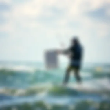 Kiteboarding with Wind Insights Kiteboarder utilizing wind chart