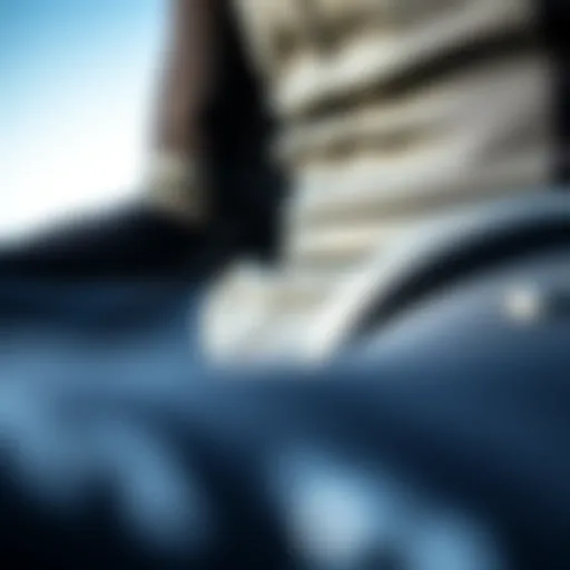 Close-up view of wetsuit material showcasing its texture and flexibility