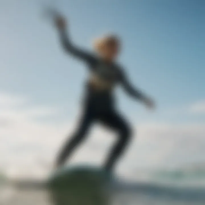 A tall athlete enjoying kiteboarding on the ocean