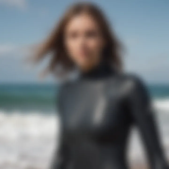 Close-up of wetsuit material highlighting flexibility and durability