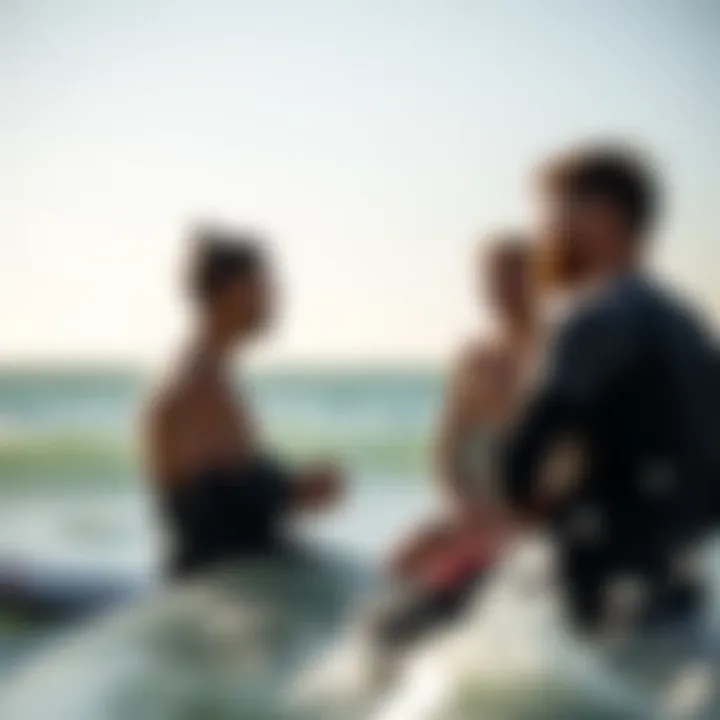 Engagement in the Kiteboarding Community Community members discussing kiteboarding techniques