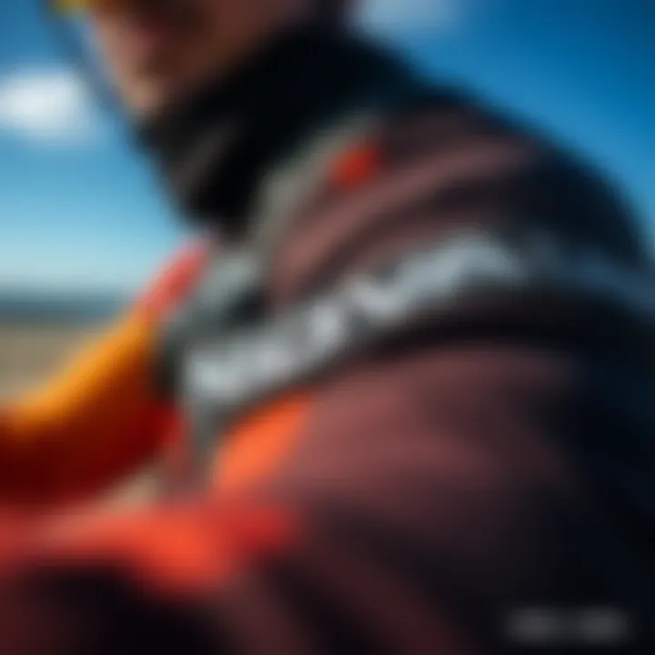 Material Quality of Nova Lines Gear Close-up of Nova Lines kiteboarding gear showcasing material quality